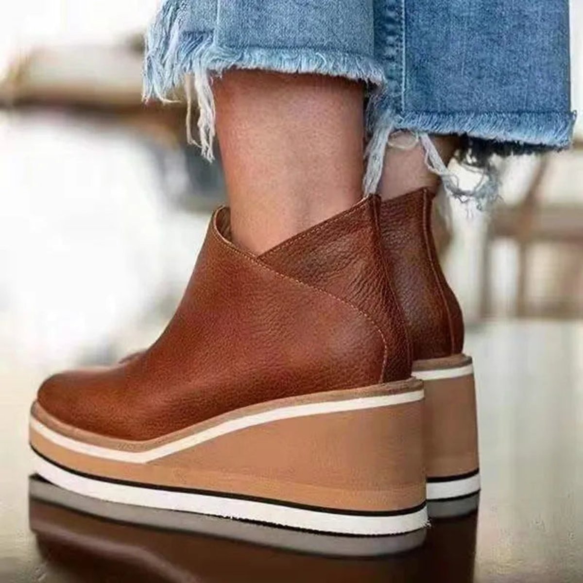 Héléna | Bottines Compensées Bout Arrondi