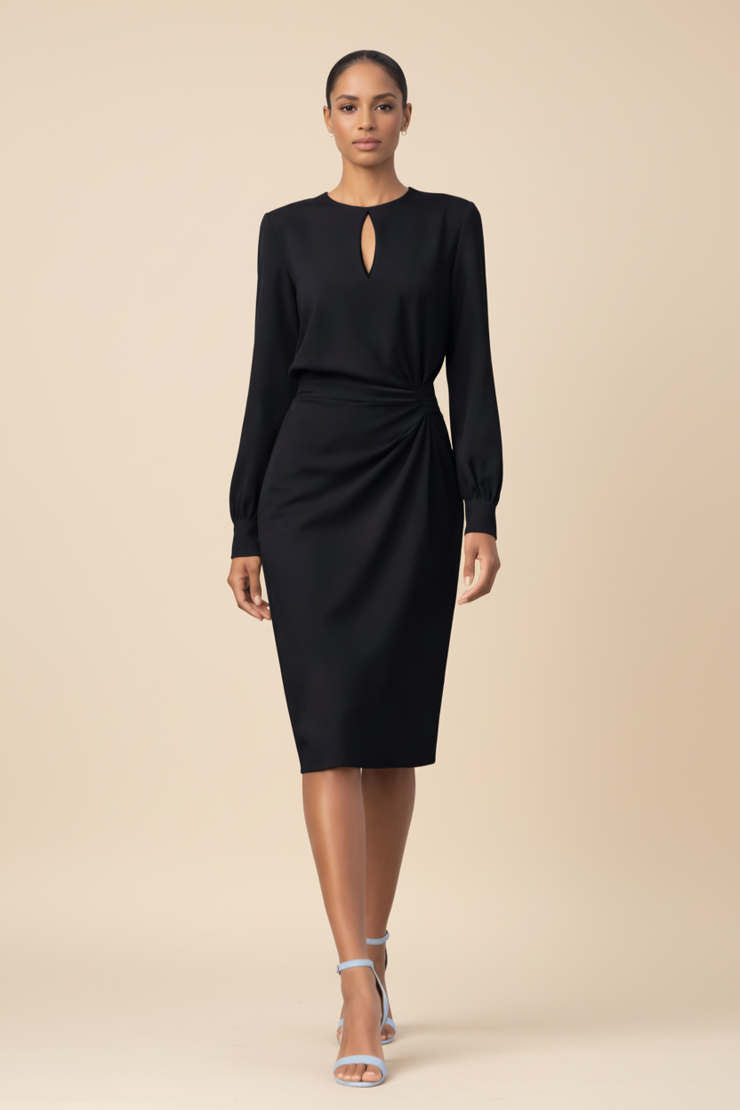Mahaut | Robe Midi Manches Longues Formelle